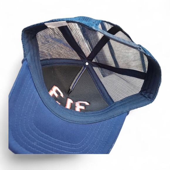 New 313 Detroit Area Code Trucker Hat Blue Orange Snapback - Picture 6 of 6